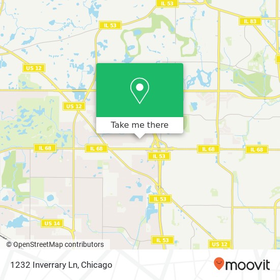 Mapa de 1232 Inverrary Ln, Palatine, IL 60074