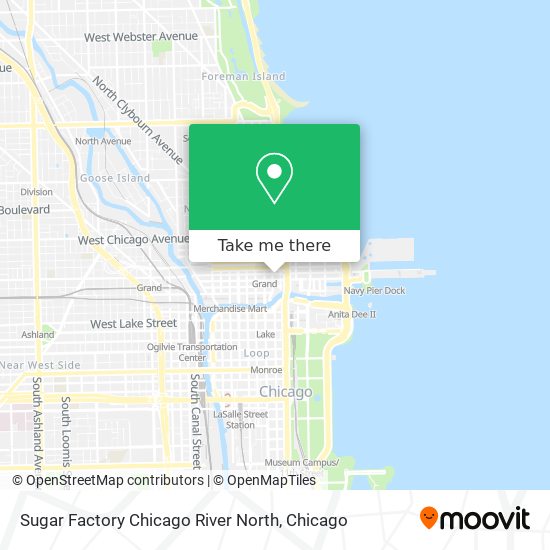 Sugar Factory Chicago River North map