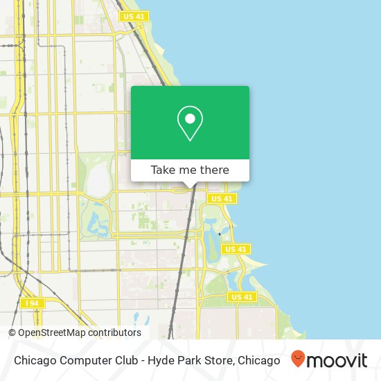 Mapa de Chicago Computer Club - Hyde Park Store, 1521 E 55th St