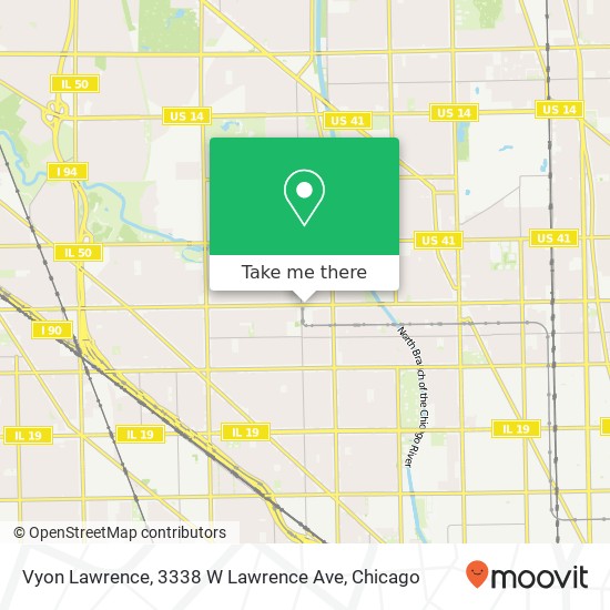 Mapa de Vyon Lawrence, 3338 W Lawrence Ave