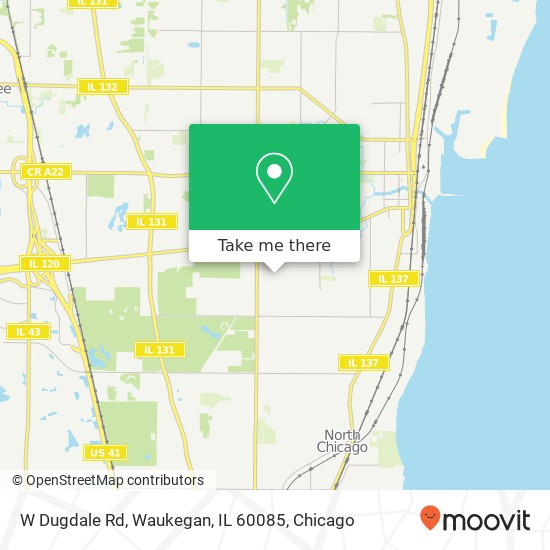 Mapa de W Dugdale Rd, Waukegan, IL 60085