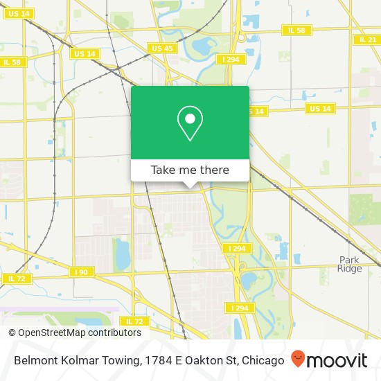 Belmont Kolmar Towing, 1784 E Oakton St map