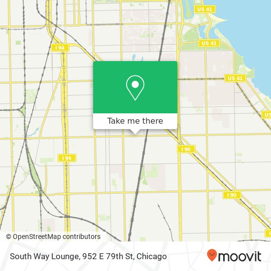 Mapa de South Way Lounge, 952 E 79th St