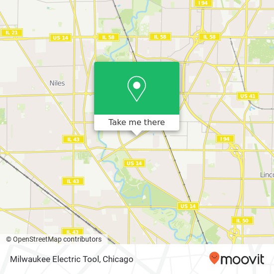 Mapa de Milwaukee Electric Tool, 6310 W Gross Point Rd