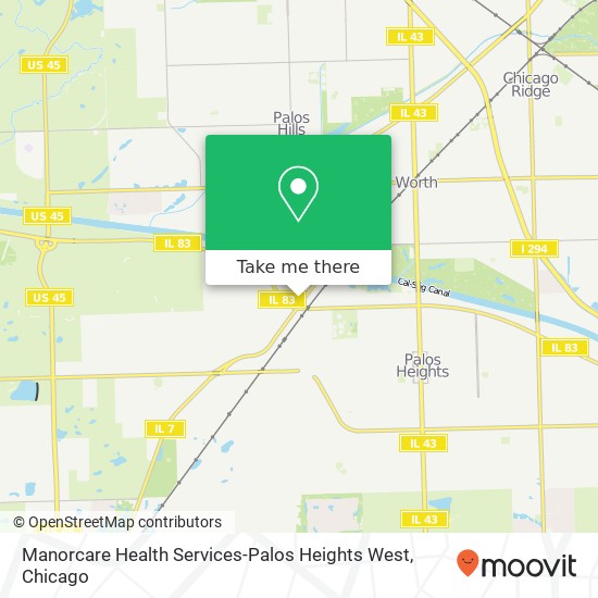Mapa de Manorcare Health Services-Palos Heights West, 11860 Southwest Hwy