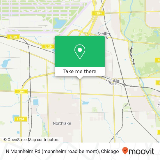 Mapa de N Mannheim Rd (mannheim road belmont), Franklin Park, IL 60131