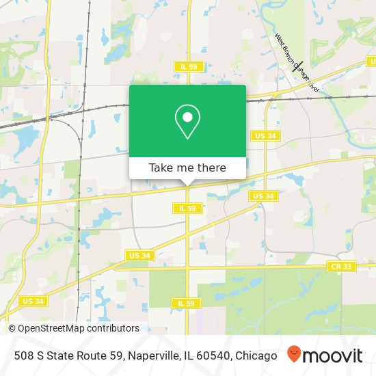 Mapa de 508 S State Route 59, Naperville, IL 60540