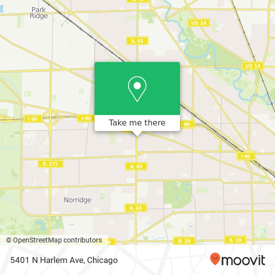 Mapa de 5401 N Harlem Ave, Chicago, IL 60656