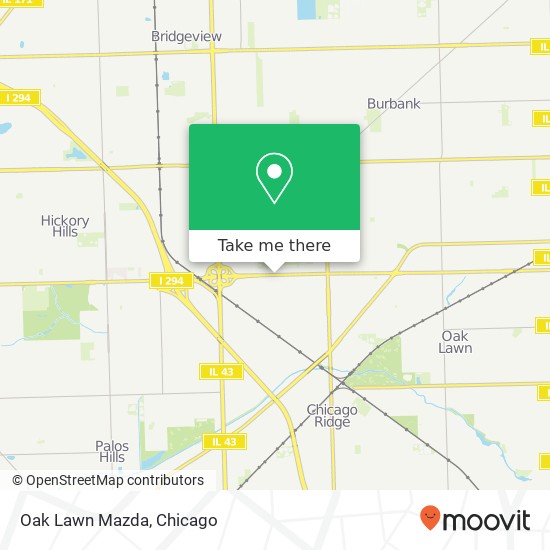 Mapa de Oak Lawn Mazda, 6750 W 95th St