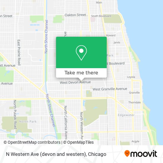 N Western Ave (devon and western) map