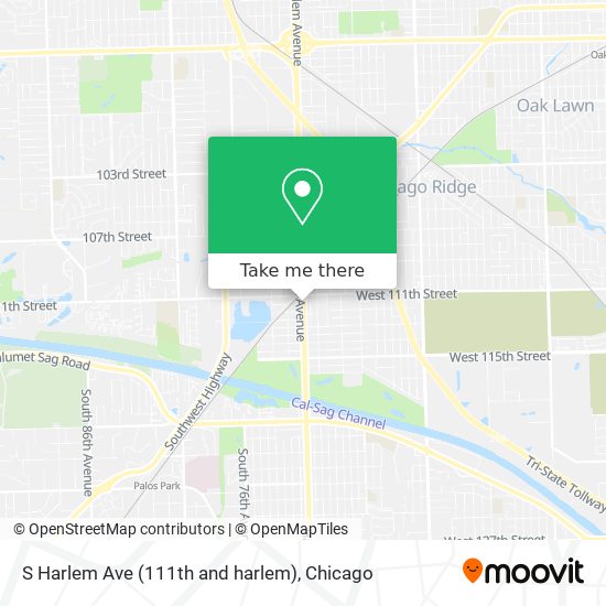 S Harlem Ave (111th and harlem) map