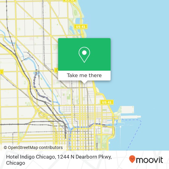 Mapa de Hotel Indigo Chicago, 1244 N Dearborn Pkwy