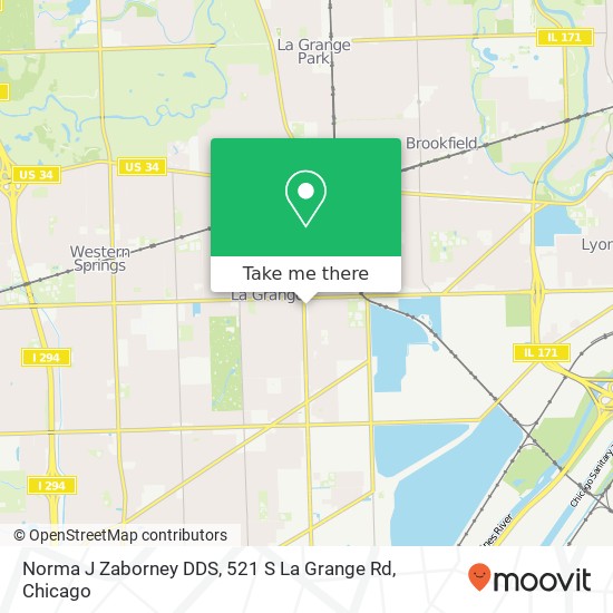 Mapa de Norma J Zaborney DDS, 521 S La Grange Rd