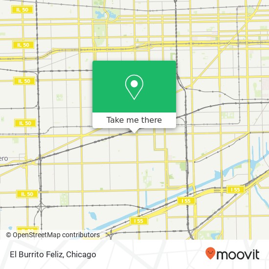 Mapa de El Burrito Feliz, 3219 W Cermak Rd