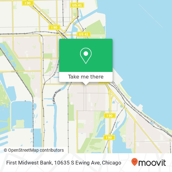 Mapa de First Midwest Bank, 10635 S Ewing Ave