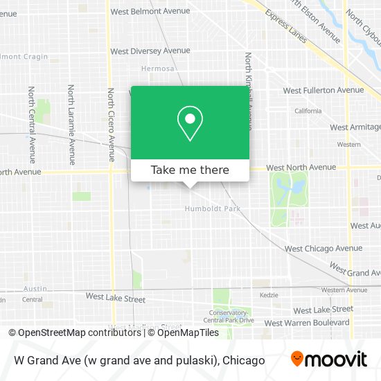 Mapa de W Grand Ave (w grand ave and pulaski)