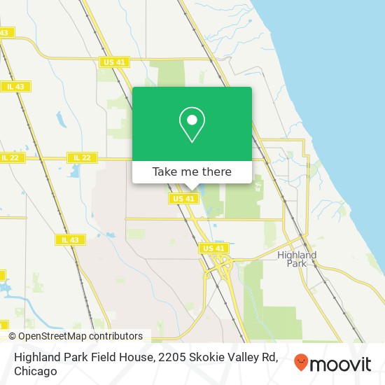 Mapa de Highland Park Field House, 2205 Skokie Valley Rd