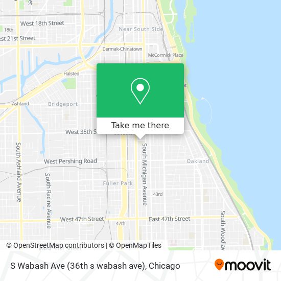 Mapa de S Wabash Ave (36th s wabash ave)
