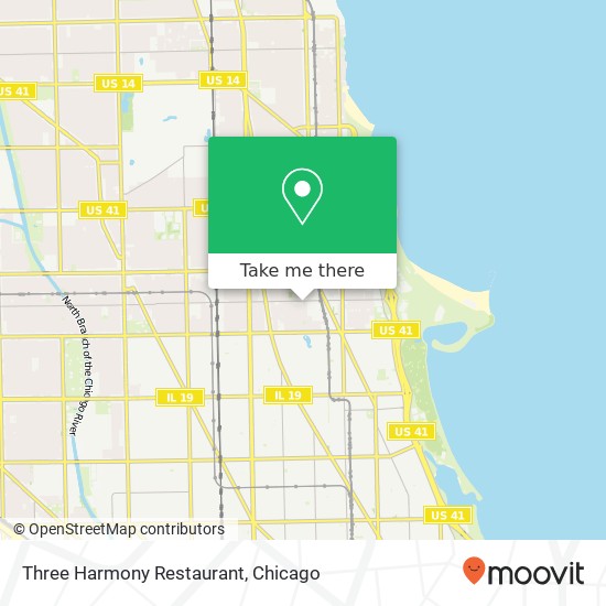 Three Harmony Restaurant, 4546 N Magnolia Ave map