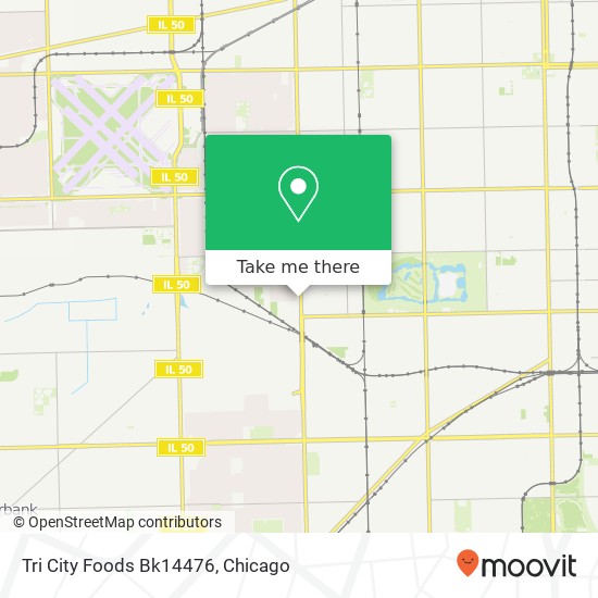 Mapa de Tri City Foods Bk14476, 6950 S Pulaski Rd