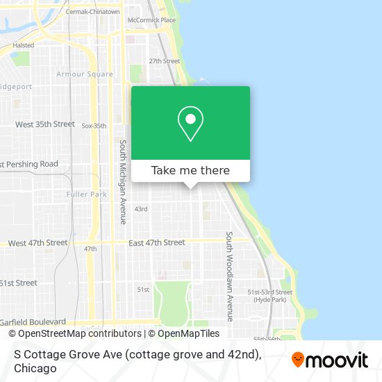 Mapa de S Cottage Grove Ave (cottage grove and 42nd)
