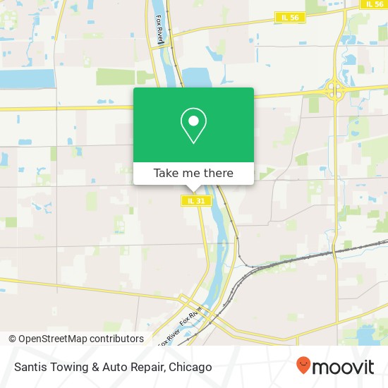 Santis Towing & Auto Repair, 1100 N Lake St map