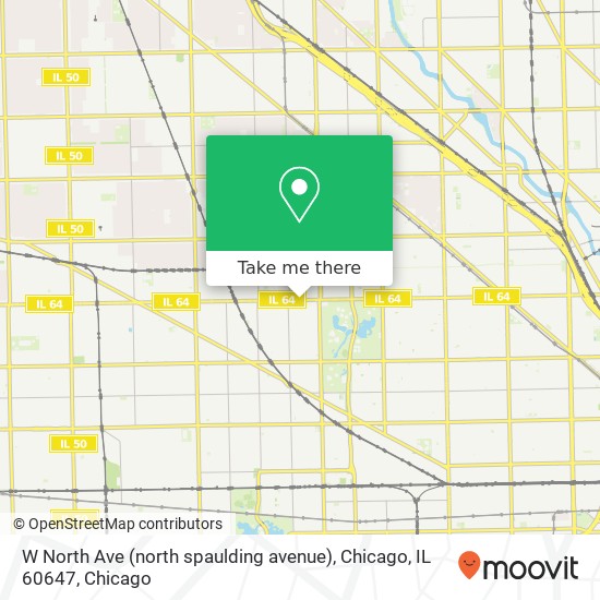 Mapa de W North Ave (north spaulding avenue), Chicago, IL 60647
