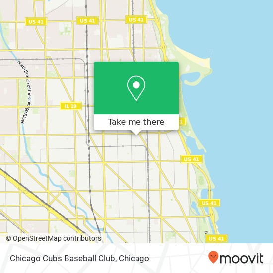 Mapa de Chicago Cubs Baseball Club, 1140 W Eddy St