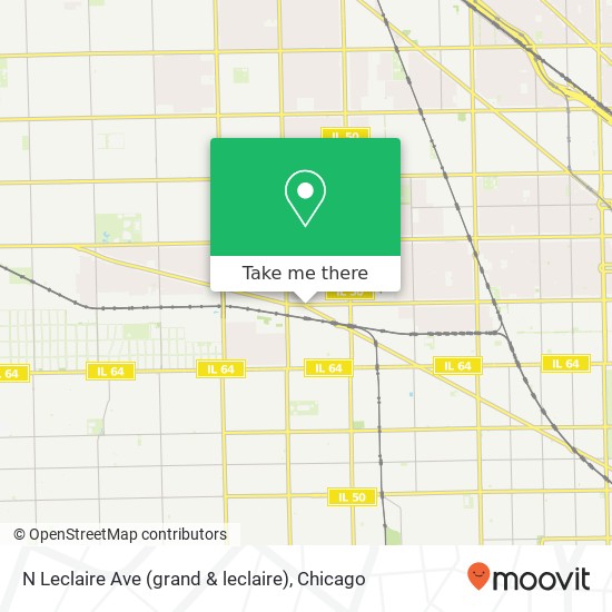 Mapa de N Leclaire Ave (grand & leclaire), Chicago, IL 60639