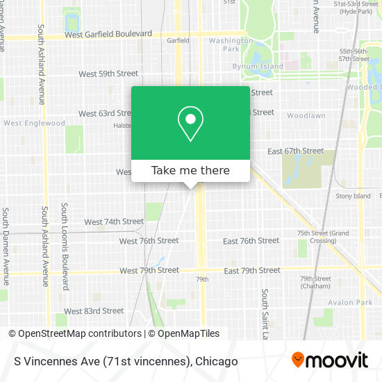 Mapa de S Vincennes Ave (71st vincennes)
