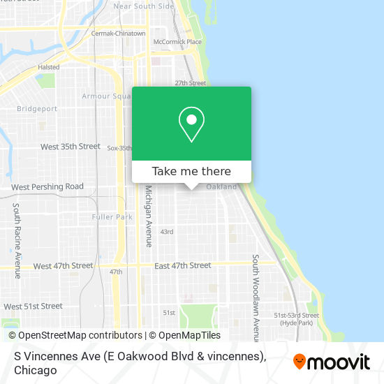 S Vincennes Ave (E Oakwood Blvd & vincennes) map