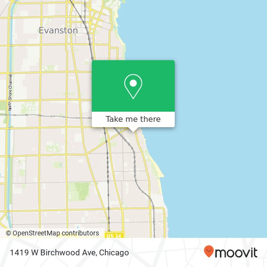 Mapa de 1419 W Birchwood Ave, Chicago, IL 60626