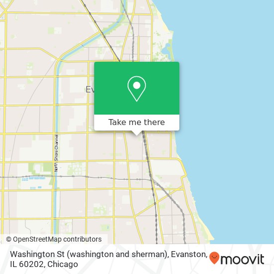 Mapa de Washington St (washington and sherman), Evanston, IL 60202