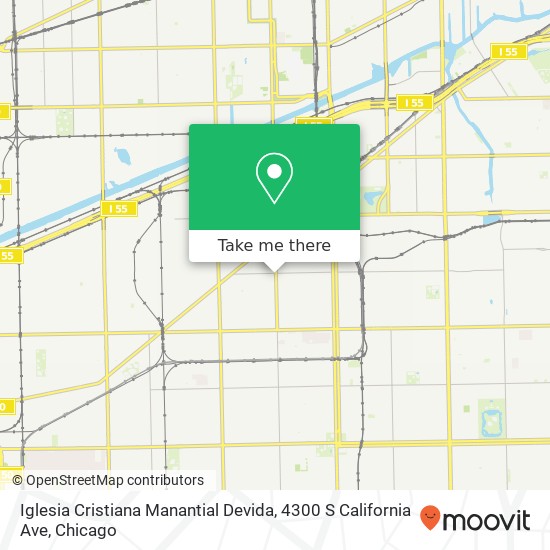 Mapa de Iglesia Cristiana Manantial Devida, 4300 S California Ave