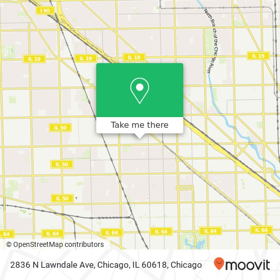 Mapa de 2836 N Lawndale Ave, Chicago, IL 60618