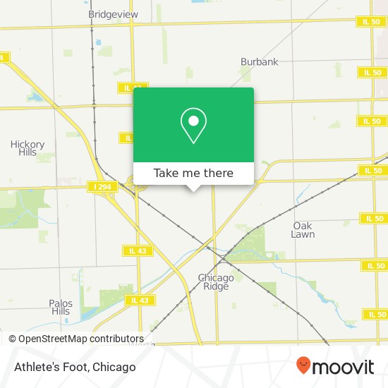 Mapa de Athlete's Foot, 301 Chicago Ridge Mall