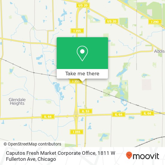 Mapa de Caputos Fresh Market Corporate Office, 1811 W Fullerton Ave