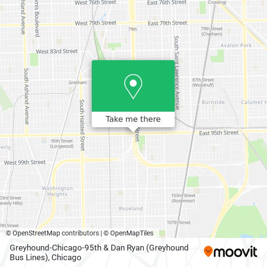 Mapa de Greyhound-Chicago-95th & Dan Ryan (Greyhound Bus Lines)