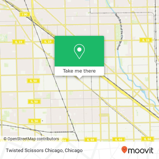 Twisted Scissors Chicago map