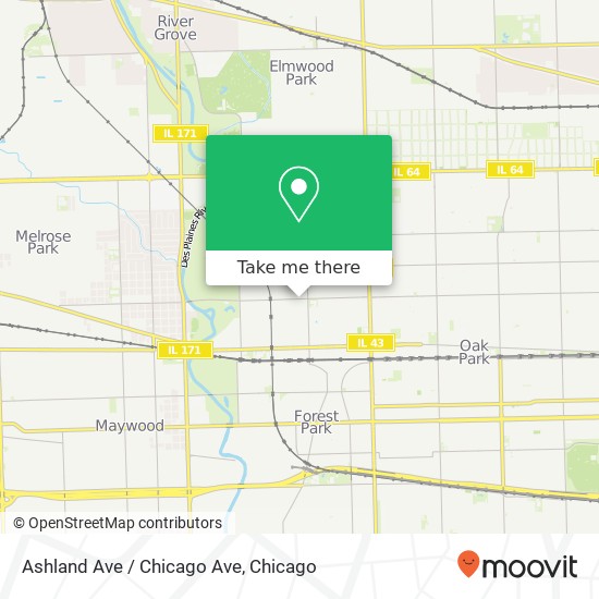 Mapa de Ashland Ave / Chicago Ave