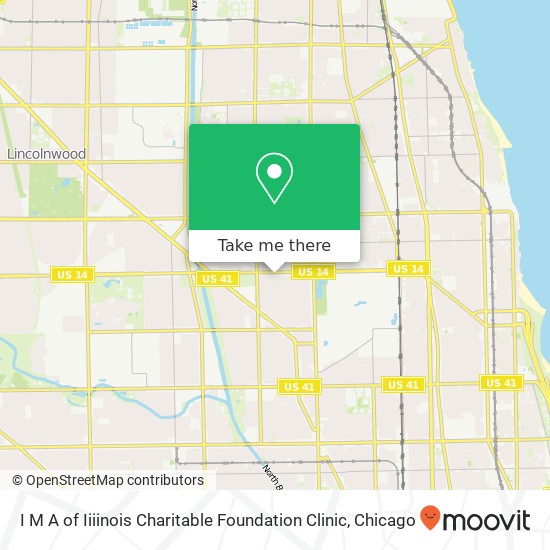 Mapa de I M A of Iiiinois Charitable Foundation Clinic