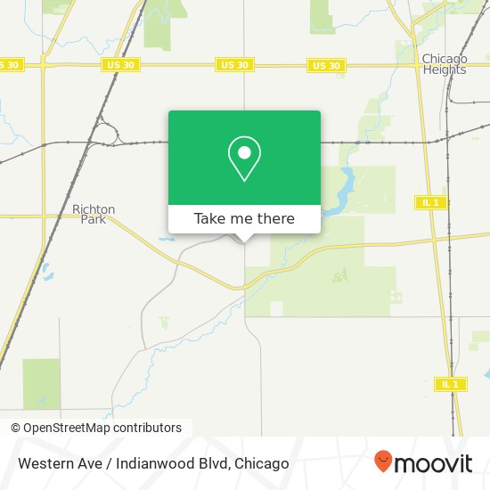 Western Ave / Indianwood Blvd map