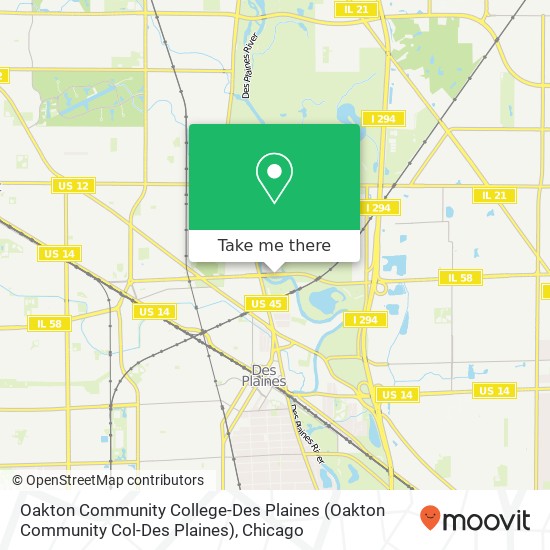 Mapa de Oakton Community College-Des Plaines