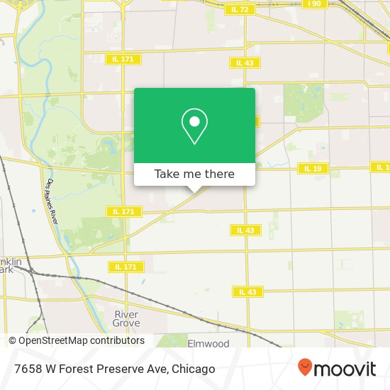 Mapa de 7658 W Forest Preserve Ave