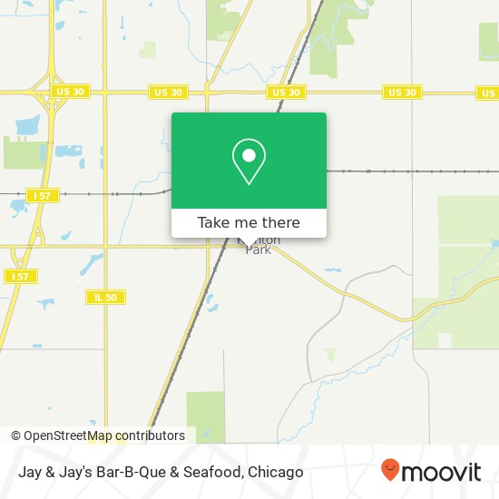 Mapa de Jay & Jay's Bar-B-Que & Seafood, 3633 Sauk Trl Richton Park, IL 60471