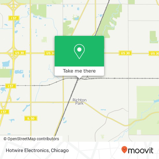 Mapa de Hotwire Electronics, 21750 Main St Matteson, IL 60443