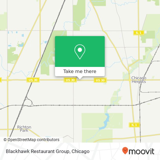 Mapa de Blackhawk Restaurant Group, 647 W Lincoln Hwy Chicago Heights, IL 60411