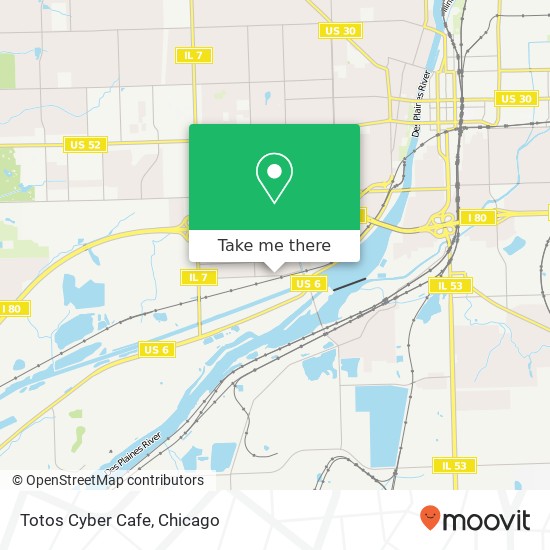 Mapa de Totos Cyber Cafe, 105 Stillwell Ave Rockdale, IL 60436