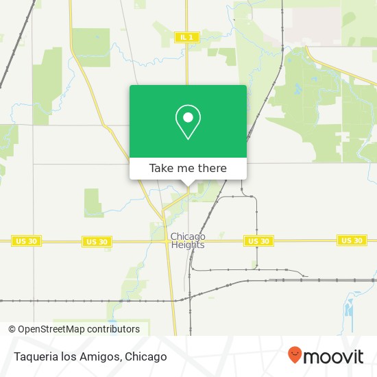 Mapa de Taqueria los Amigos, 845 S Halsted St Chicago Heights, IL 60411