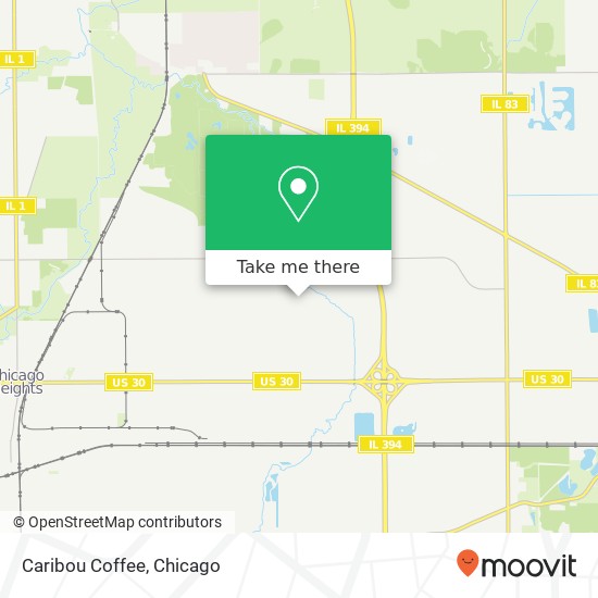 Mapa de Caribou Coffee, Greenwood Ave Chicago Heights, IL 60411